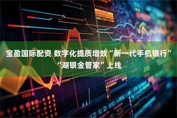 宝盈国际配资 数字化提质增效“新一代手机银行”“湖银金管家”上线